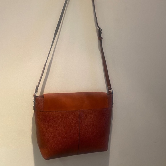 TREASURE & BOND rust leather & suede cross body purse with adjustable strap. - Picture 2 of 8
